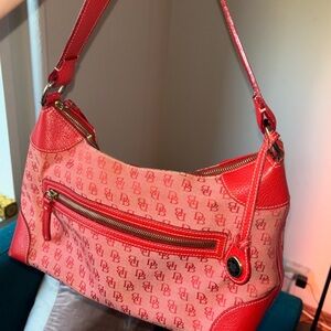 Vintage Red Dooney & Bourke DB monogram shoulder bag